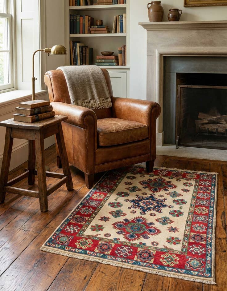 Detail image of 2' 9 x 4' 2  Hand Knotted Kazak Rug