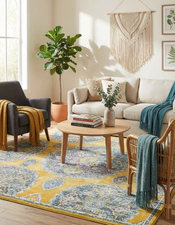 Yellow Paragon Square Rug