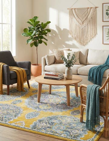 Yellow Paragon Square Rug