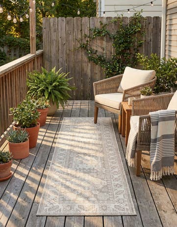 2' x 8' Easy-Clean Aztec Indoor / Outdoor Runner Rug