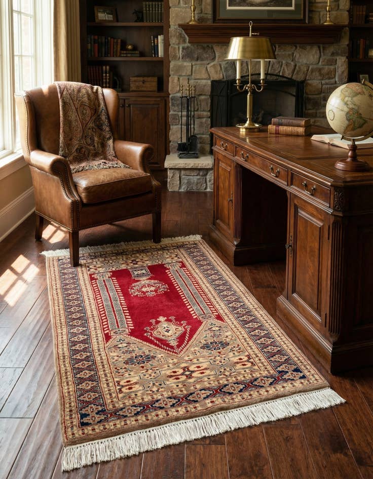 Detail image of  2' 8 x 3' 11  Hand Knotted Bokhara Oriental Wool Rug