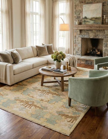 8' 6 x 12' 7 Hand Knotted Oushak Wool Rug