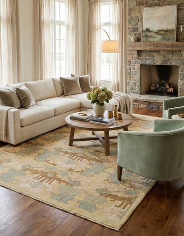 8' 6 x 12' 7 Hand Knotted Oushak Wool Rug
