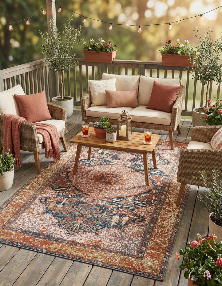 5' 3 x 8' Easy-Clean Traditional Indoor / Ou...