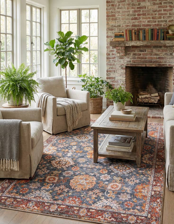 Detail image of 5' 1 x 8' Washable Timeless Rug