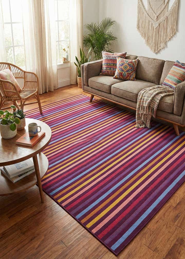 6' x 9' Easy-Clean Ribbon Indoor / Outdoor Rug