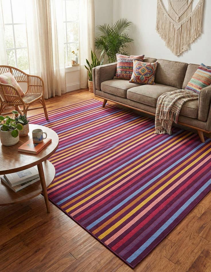 Detail image of 6' x 9' Easy-Clean Ribbon Indoor / Outdoor Rug