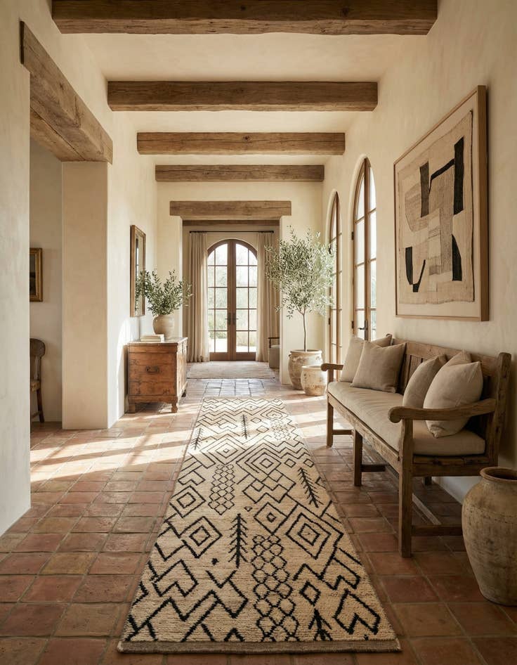 Detail image of  3' 5 x 16' 6  Hand Knotted Moroccan Wool Runner Rug