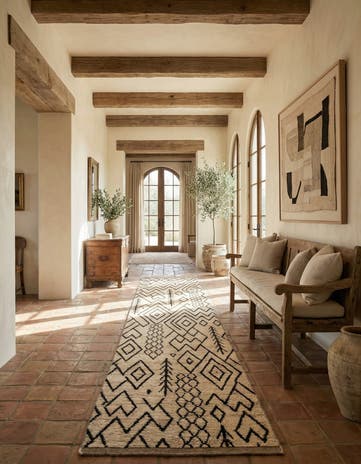 3' 5 x 16' 6 Hand Knotted Moroccan Wool Runner Rug