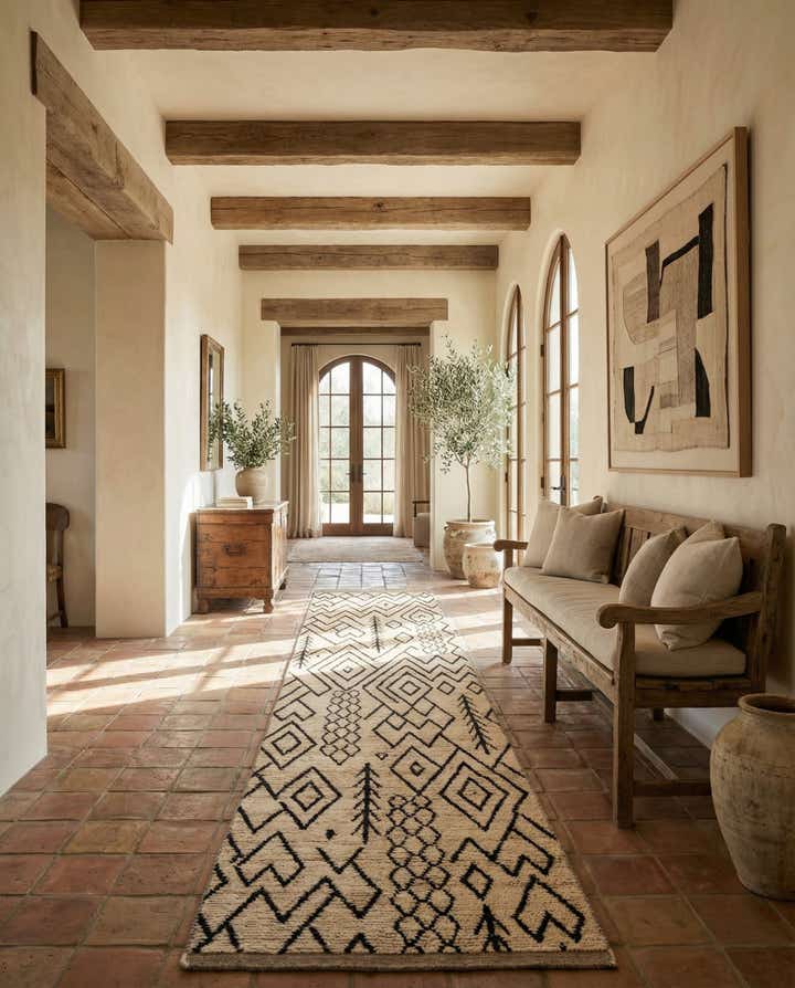 3' 5 x 16' 6 Hand Knotted Moroccan Wool Runner Rug