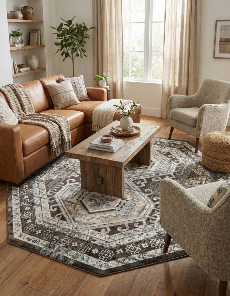 Detail image of  7' 10 x 7' 10 Charlotte Octagon Rug