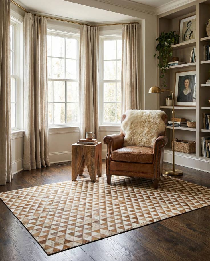 Detail image of 5' x 8' Cowhide Leather Rug