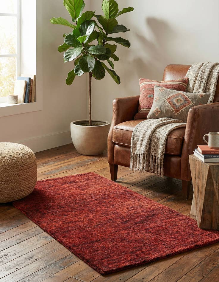 Detail image of  2' 4 x 4' 7  Hand Knotted Kashkuli Gabbeh Wool Runner Rug