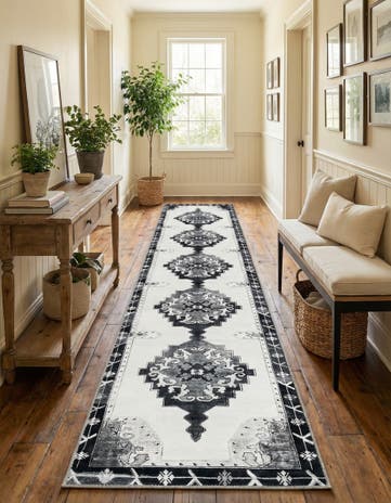 2' 6 x 12' Washable Timeless Runner Rug
