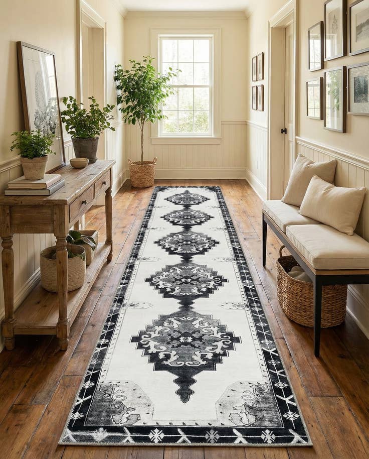 Detail image of 2' 6 x 12' Washable Timeless Runner Rug