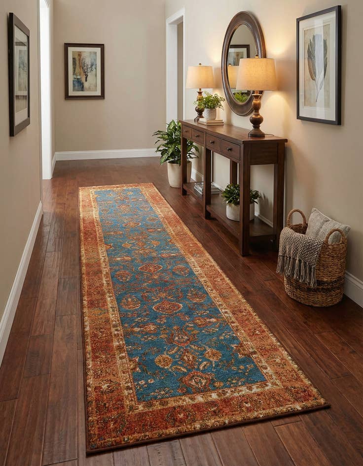 Detail image of 2' 7 x 12'  Washable Traditional Indoor / Outdoor Runner Rug