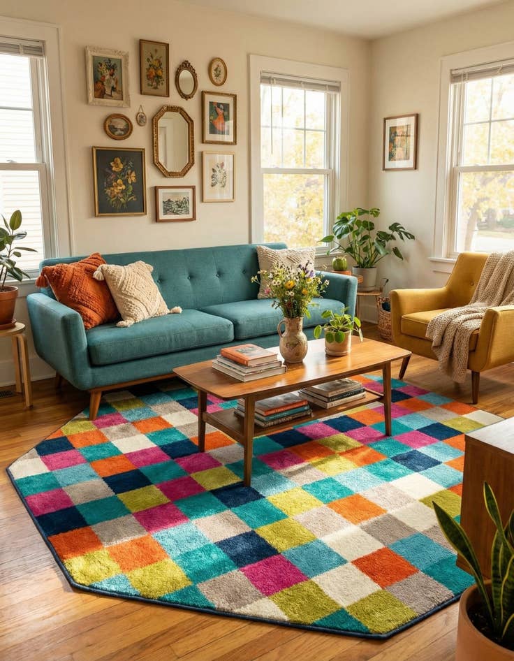 Detail image of  5' 3 x 5' 3 Azalea Octagon Rug