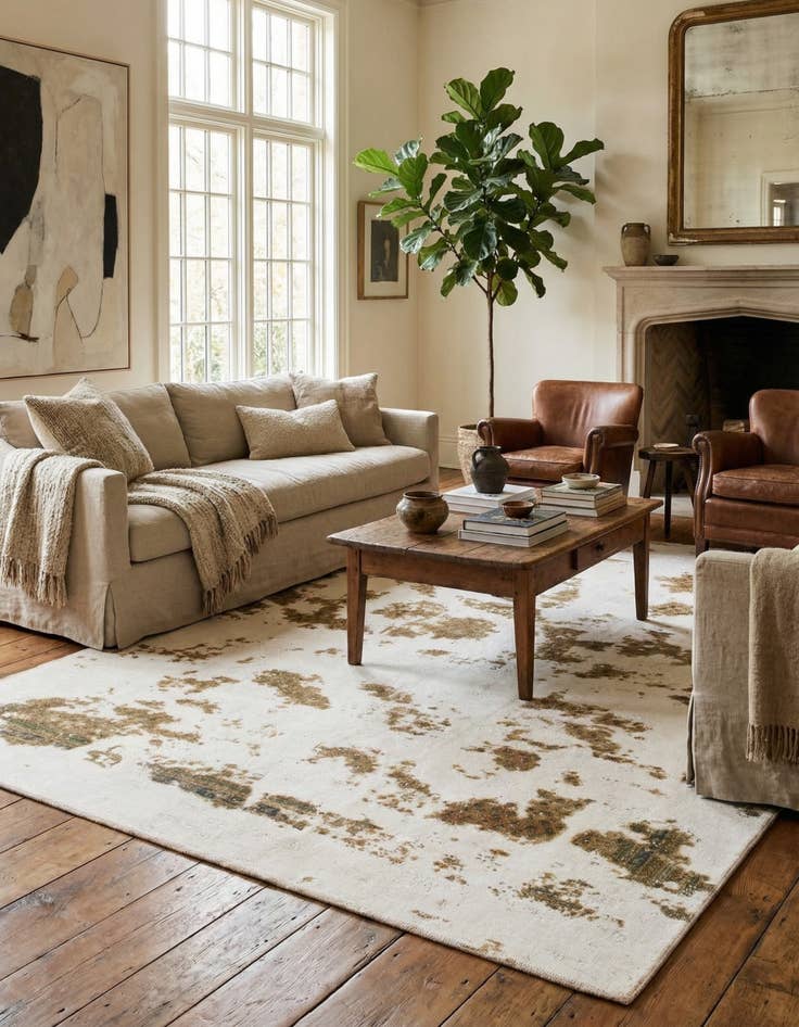 Detail image of  7' x 9'  Hand Knotted Ultra Vintage Persian Wool Rug