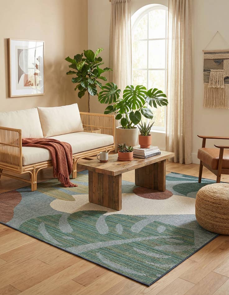 Detail image of 7' 10 x 7' 10 Easy-Clean Baja Indoor / Outdoor Square Rug