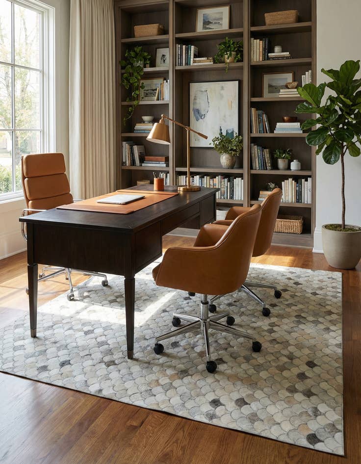 Detail image of  5' 1 x 8' Cowhide Leather Rug