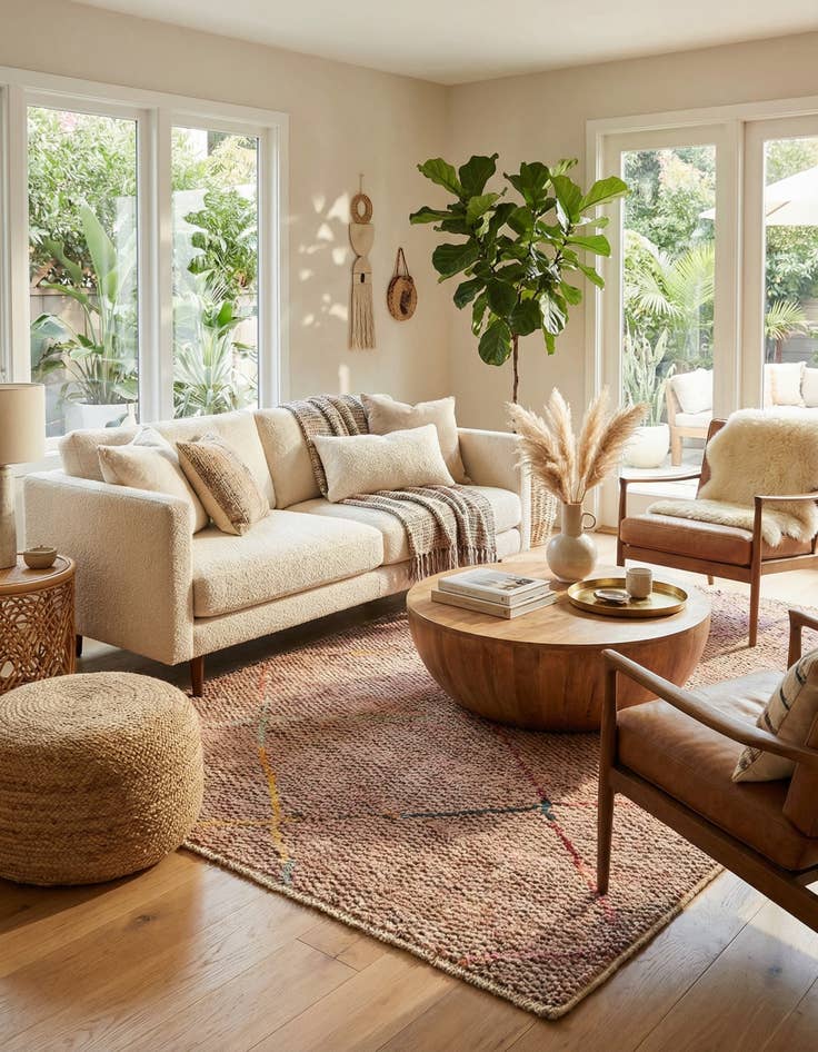 Detail image of 5' 1 x 8' 1  Hand Knotted Moroccan Wool Rug