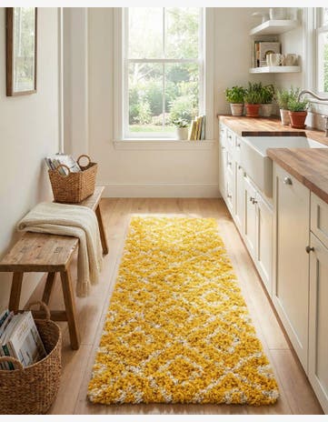 2' x 7' Trellis Shag Runner Rug
