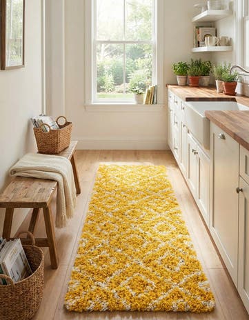 2' x 7' Lattice Shag Runner Rug