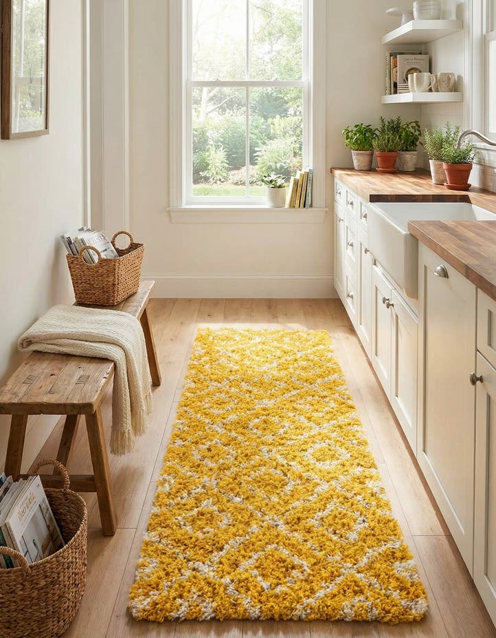 2' x 7' Lattice Shag Runner Rug