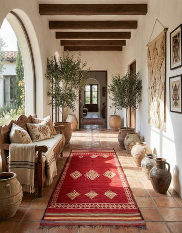 5' 9 x 13' 9 Hand Knotted Moroccan Wool Runner Rug