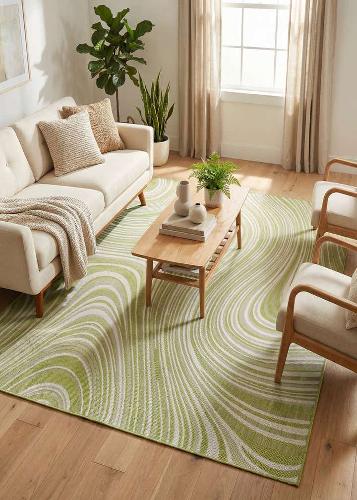 6' x 9' Easy-Clean Modern Indoor / Outdoor Rug