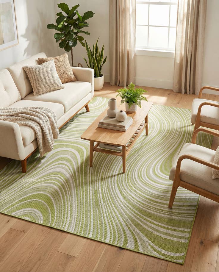 Detail image of 6' x 9' Easy-Clean Modern Indoor / Outdoor Rug