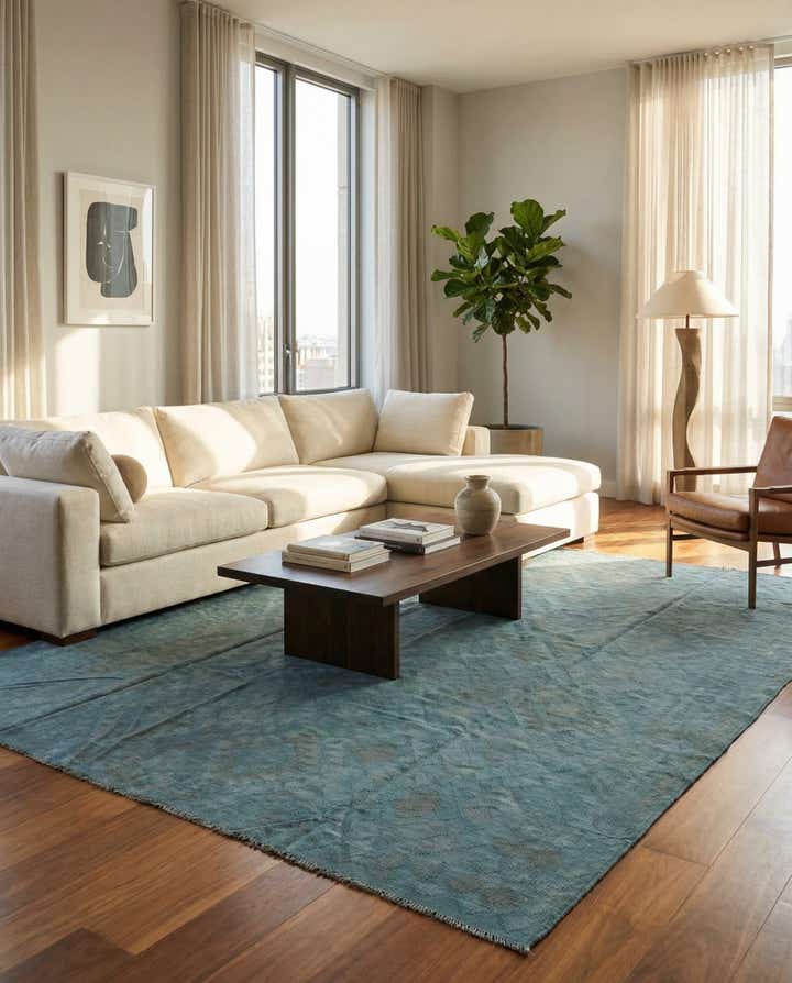 8' 1 x 9' 8 Hand Woven Kilim Modern Wool Rug