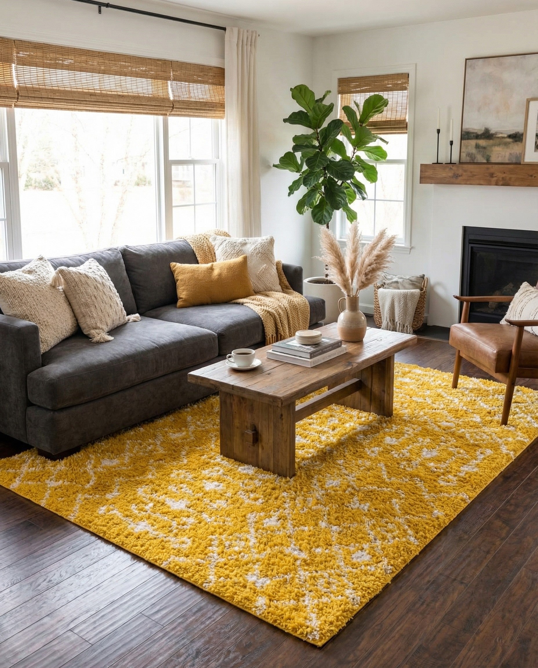  9' x 12' Moroccan Trellis Shag Rug