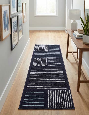 Navy Blue Hanahan Runner Rug