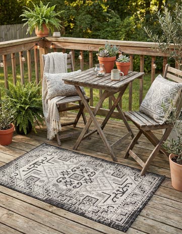 2' x 3' Easy-Clean Aztec Indoor / Outdoor Rug