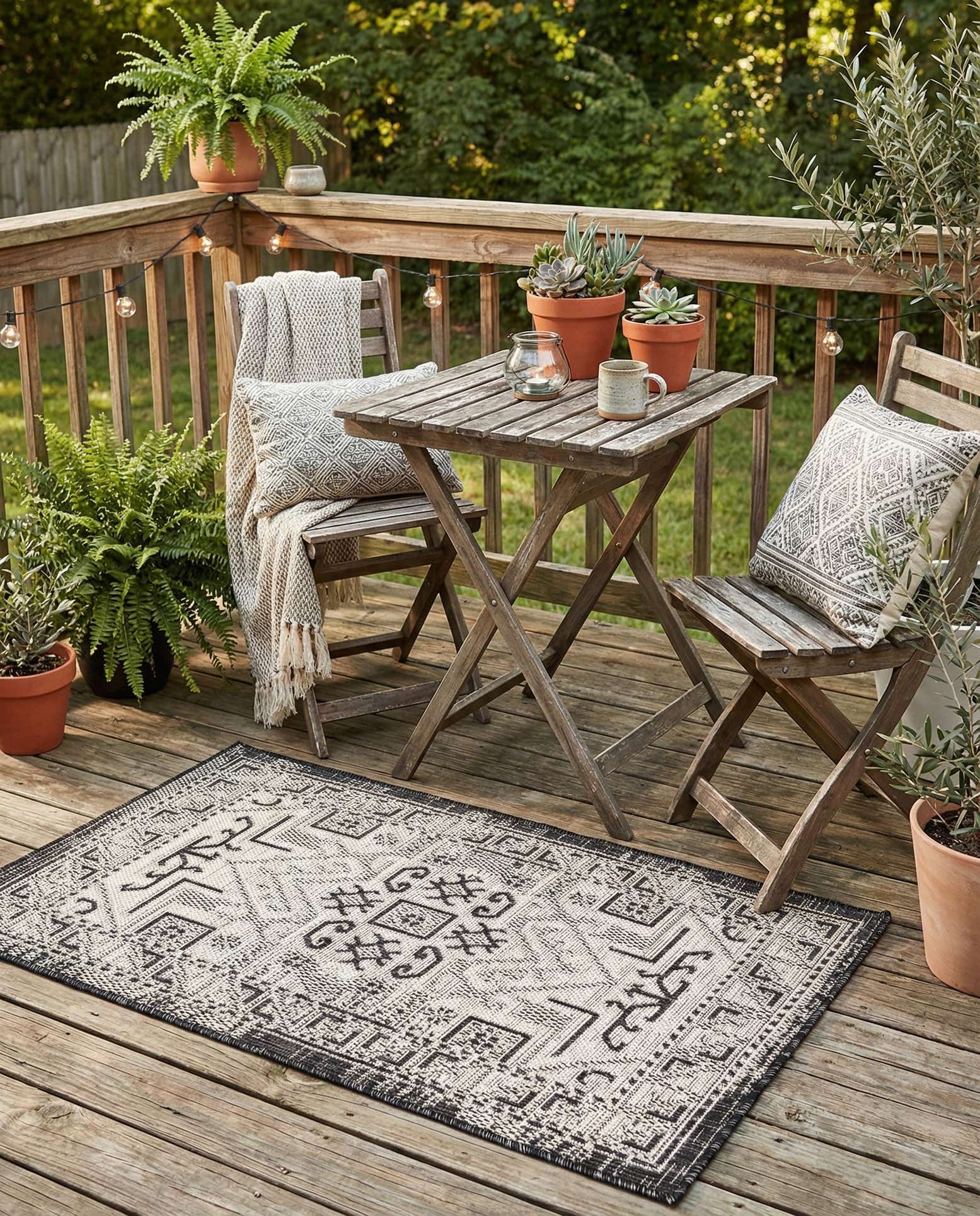 2' x 3' Easy-Clean Aztec Indoor / Outdoor Rug