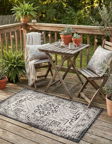 2' x 3' Easy-Clean Aztec Indoor / Outdoor Rug