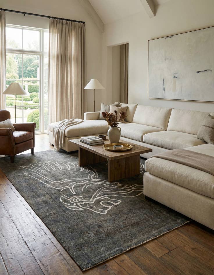 Detail image of 8' 10 x 11' 3  Hand Knotted Ultra Vintage Persian Wool Rug