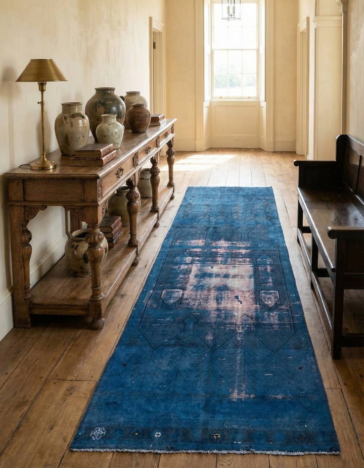 Detail image of 4' x 9' 10 Hand Knotted Ultra Vintage Persian Wool Runner Rug
