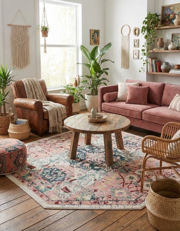 Pink Charleston Octagon Rug