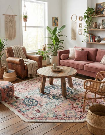 Pink Charleston Octagon Rug