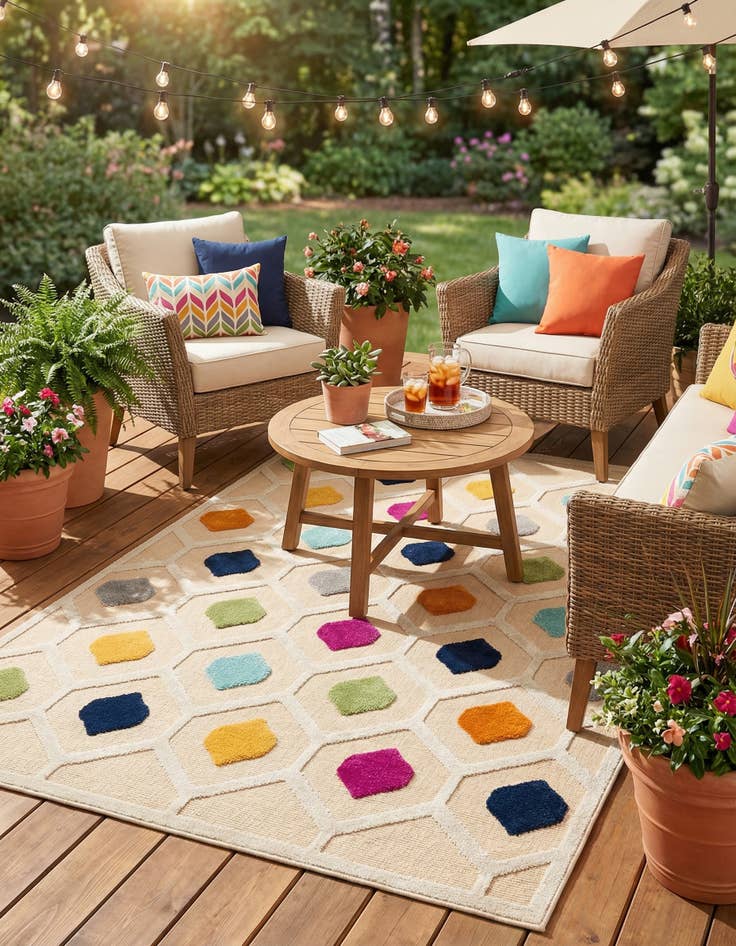 Detail image of 6' x 9' Easy-Clean Aruba Indoor / Outdoor Rug