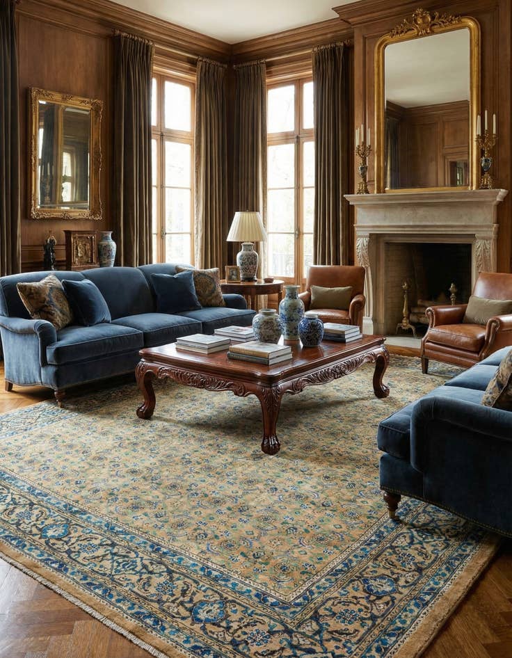 Detail image of 10' x 13'  Hand Knotted Farahan Persian Wool Rug