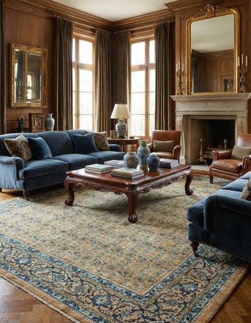 10' x 13' Hand Knotted Farahan Persian Wool Rug