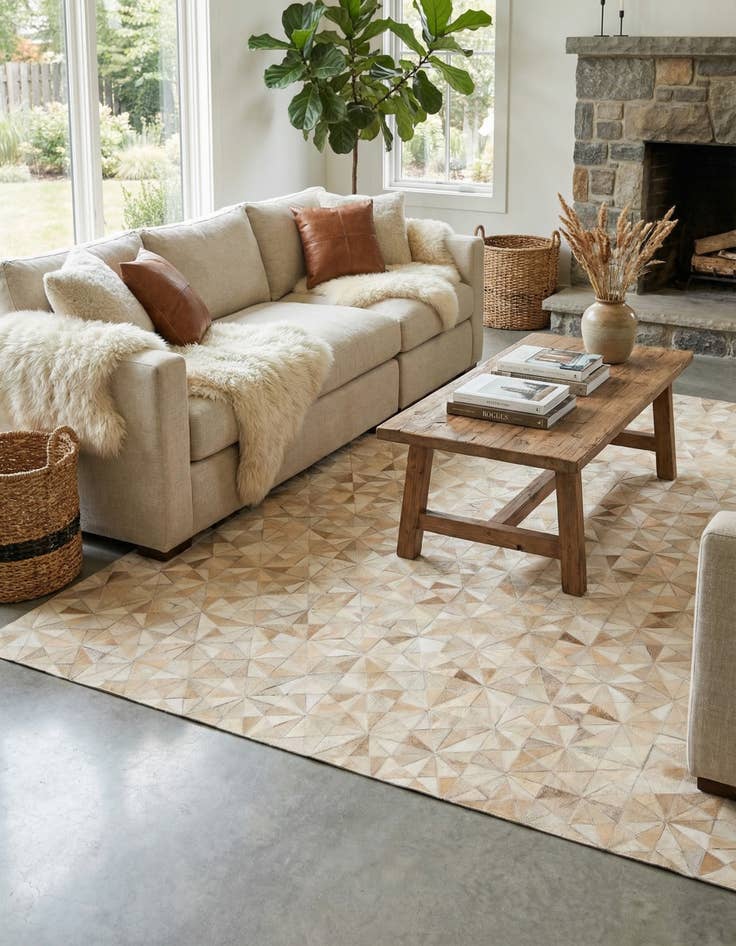 Detail image of  5' 9 x 7' 11 Cowhide - Patchwork Rug