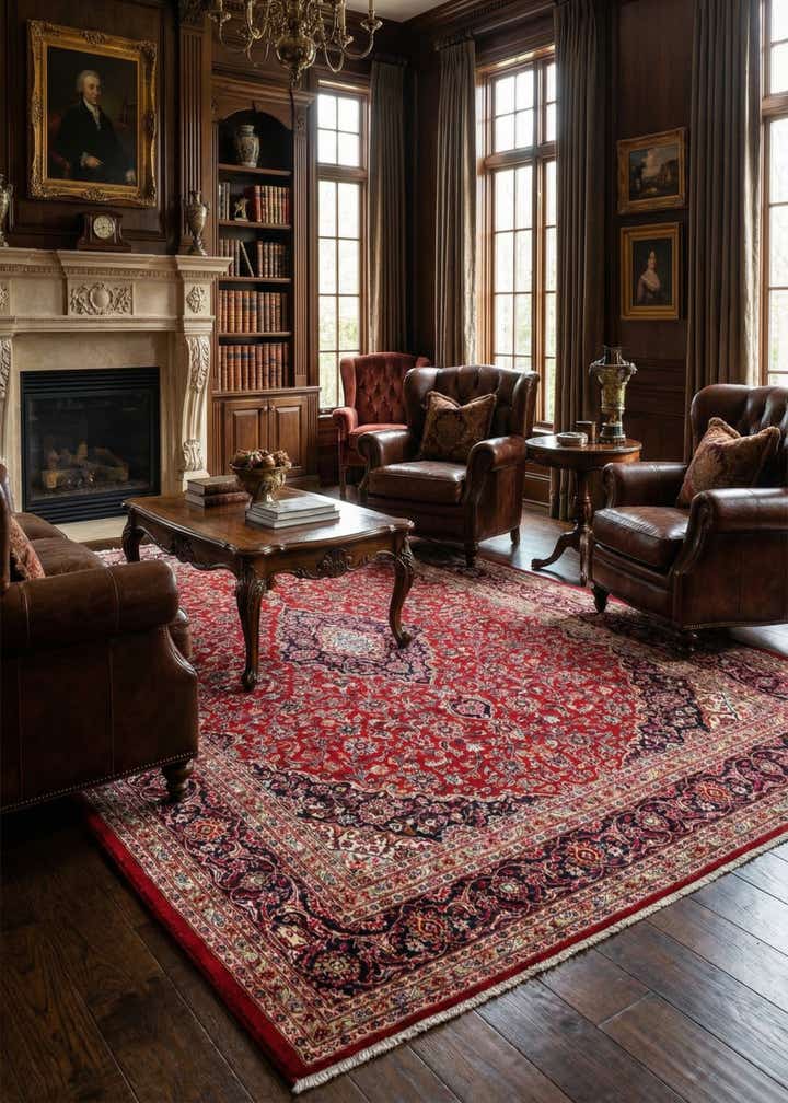 9' 7 x 13' Hand Knotted Mashad Persian Wool Rug