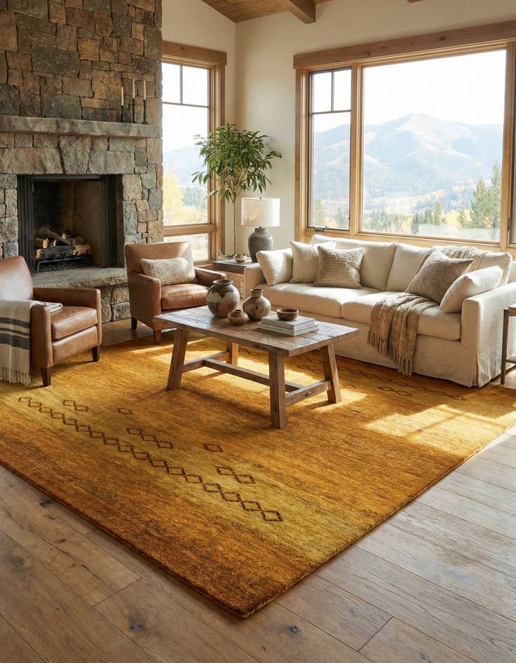 Detail image of 4' 8 x 6' 7  Hand Knotted Gabbeh Wool Rug