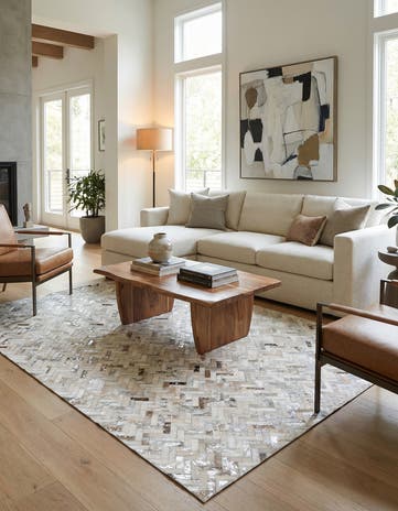5' 4 x 7' 7 Cowhide Stocks Rug