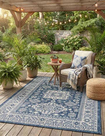 4' x 6' Easy-Clean Aztec Indoor / Outdoor Rug