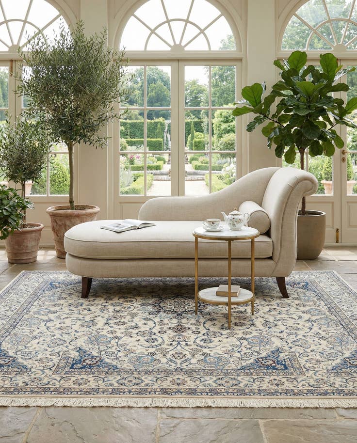 Detail image of 5' 1 x 8' 4 Hand Knotted Nain Rug